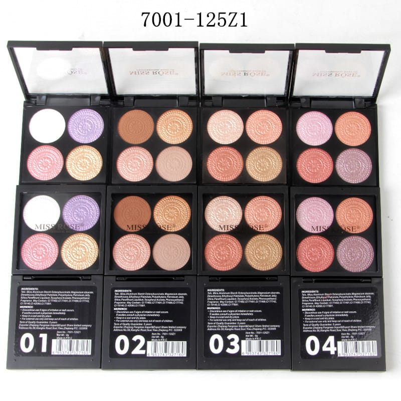Miss Rose 4 Color Eyeshadow and Highlighter Palette - Image 3