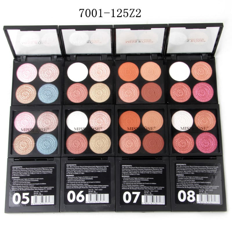 Miss Rose 4 Color Eyeshadow and Highlighter Palette - Image 4