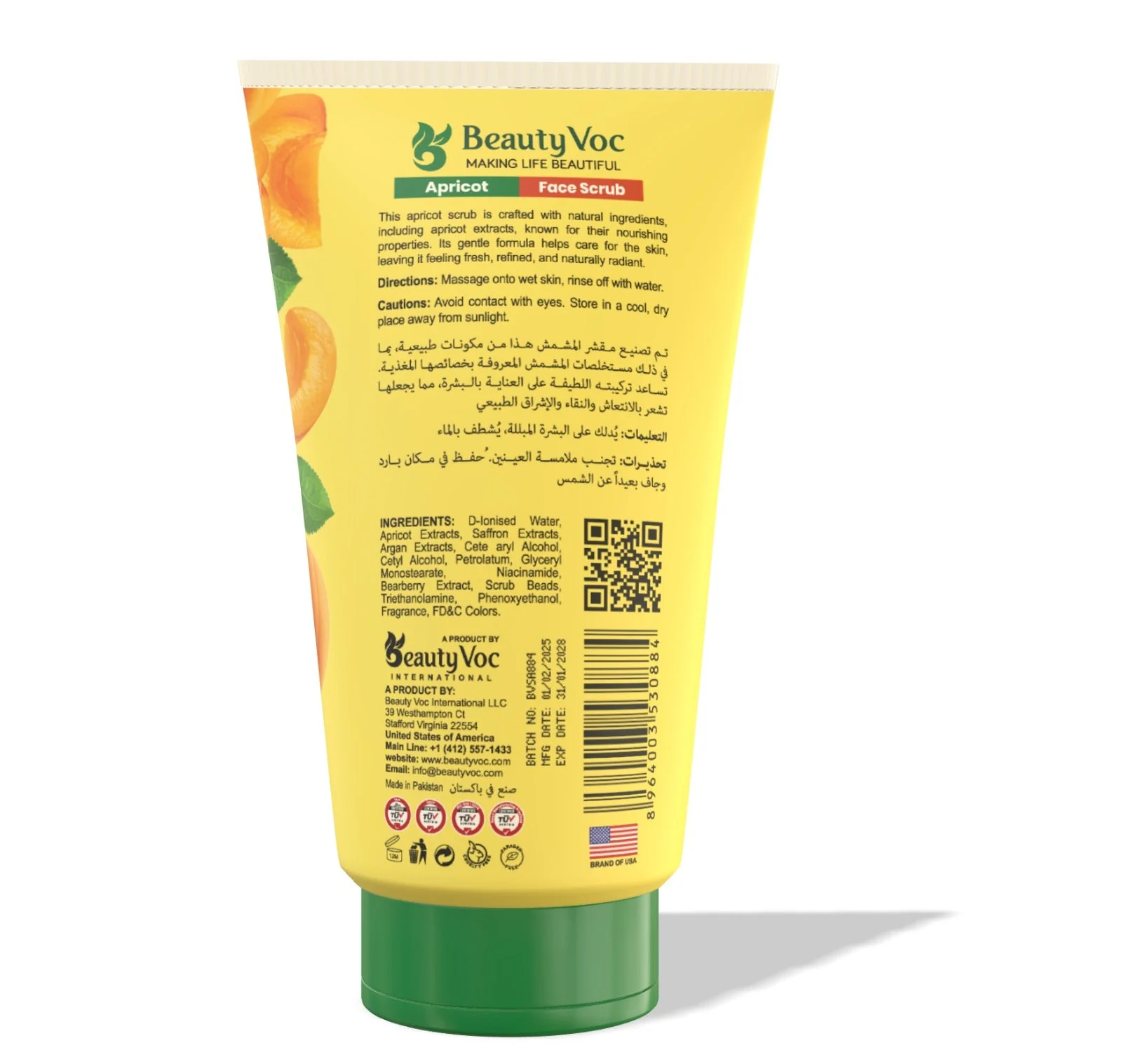BeautyVoc Apricot Scrub 150 ml - Natural Exfoliating Scrub for Clear, Radiant, and Smooth Skin - Image 3