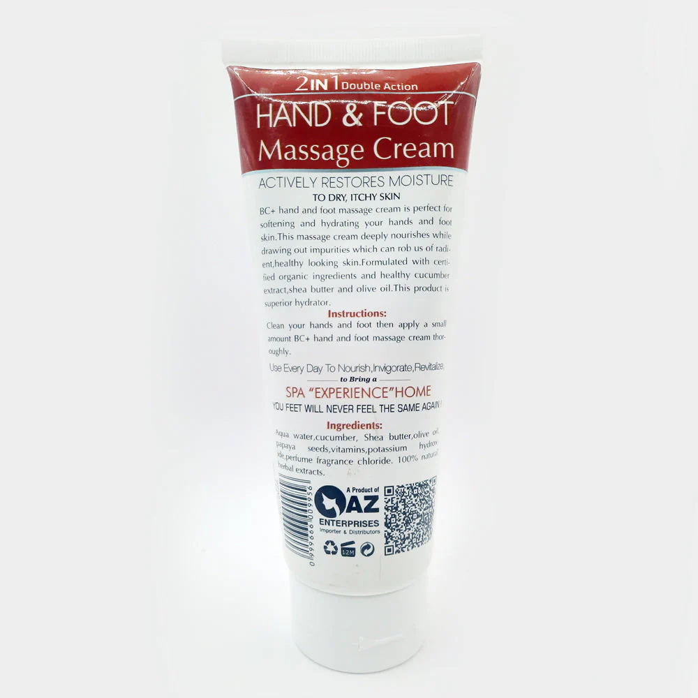 BC+ Hand & Foot 2 in 1 Double Action Massage Cream 200 GM - Image 2