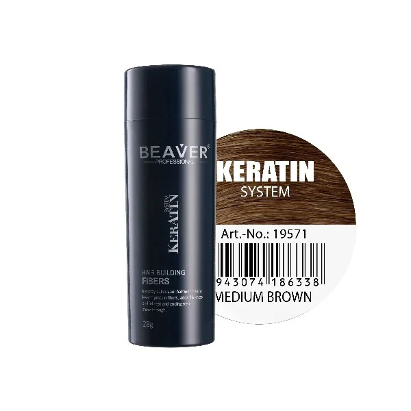 Beaver Keratin Hair Building Fibers Medium brown - Image 3