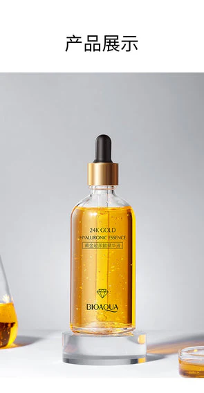 Bioaqua 24k Gold Hyaluronic Esence Face Serum 100ml - Image 3