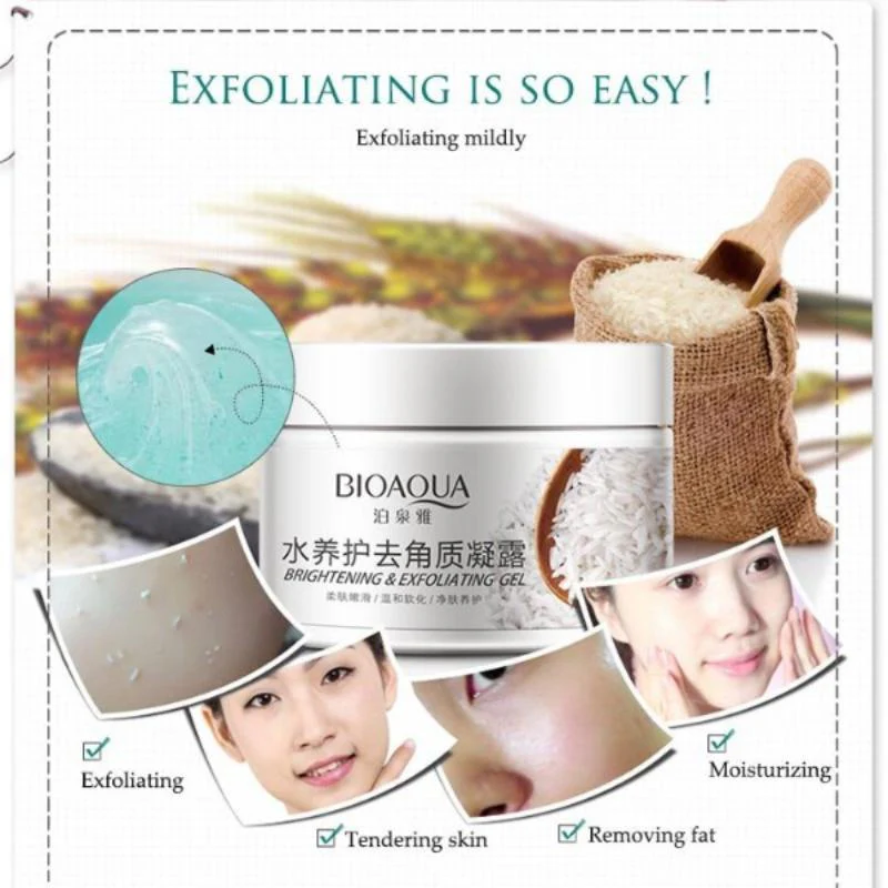 BIOAQUA Brightening & Exfoliating Rice Gel Face Scrub BQY7519 - Image 2
