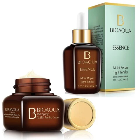 BIOAQUA Pack of 2 Anti-Wrinkle Moist Repair Face Serum and Firming Eye Cream