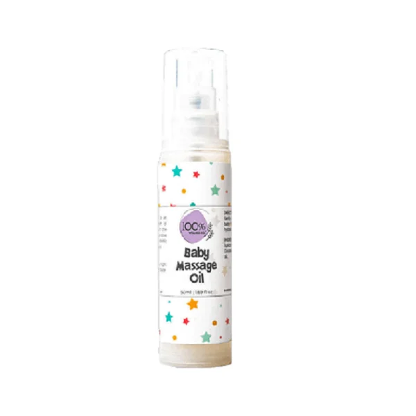 100% Wellness Natural Organic Baby Massage Oil - 50ml
