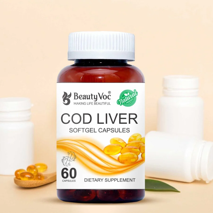 BeautyVoc COD Liver Softgel Fish Oil Capsules | Bone, Heart & Vision Support | High in Omega-3, Vitamins A & D | For Men & Women - Image 2