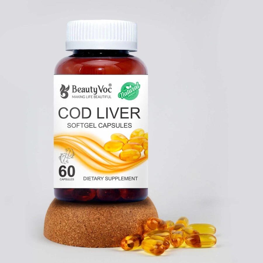 BeautyVoc COD Liver Softgel Fish Oil Capsules | Bone, Heart & Vision Support | High in Omega-3, Vitamins A & D | For Men & Women - Image 4