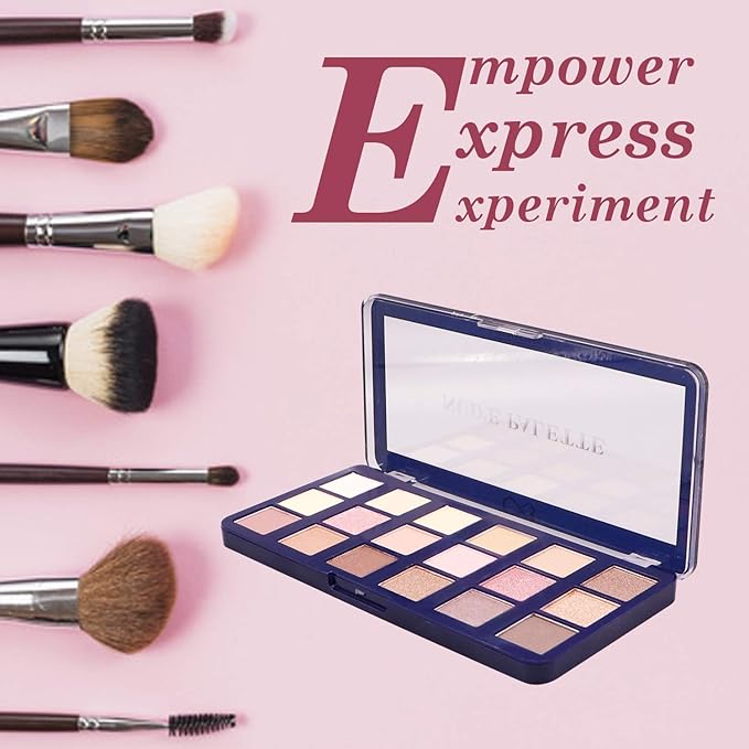 CVB  18 Colours Eyeshadow with 8 Buttery Mattes, 8 Metal Shadows, 1 Wet and Dry Lids, Talc-Free Nude and Rose Gold Palette for Eye Makeup 24g (SHADES - 01) - Image 3