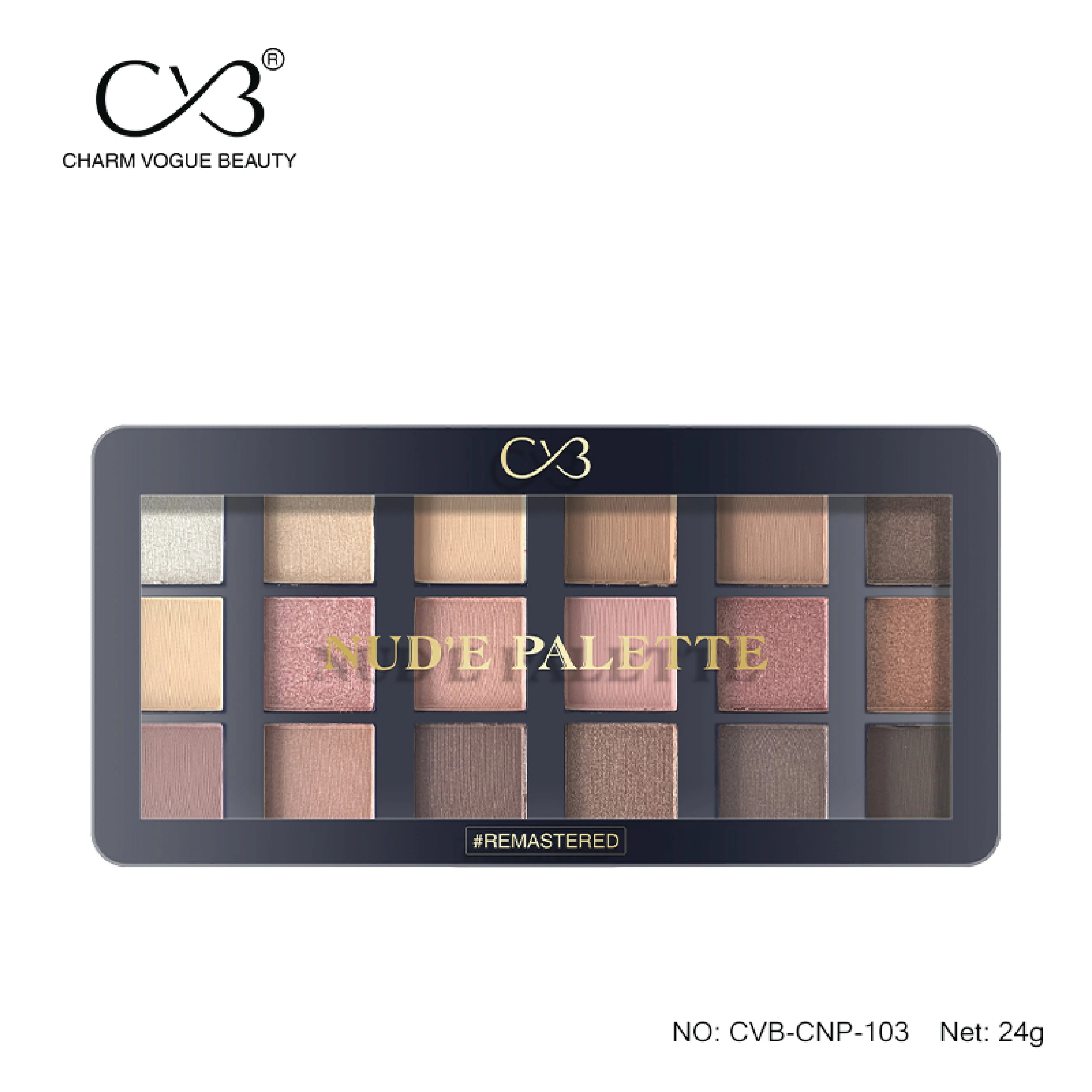 CVB  18 Colours Eyeshadow with 8 Buttery Mattes, 8 Metal Shadows, 1 Wet and Dry Lids, Talc-Free Nude and Rose Gold Palette for Eye Makeup 24g (SHADES - 01) - Image 4