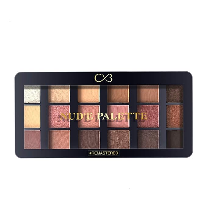CVB  18 Colours Eyeshadow with 8 Buttery Mattes, 8 Metal Shadows, 1 Wet and Dry Lids, Talc-Free Nude and Rose Gold Palette for Eye Makeup 24g (SHADES - 01) - Image 5