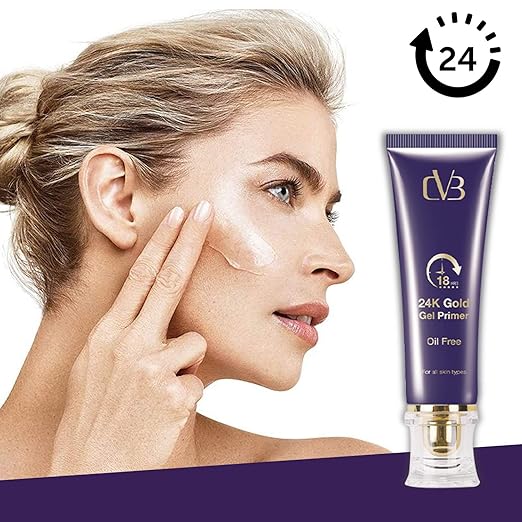 CVB 24K Gold Gel Primer for Pores Minimization, Anti-Ageing Oil-Free & Fragrance-Free Makeup Base (Gold, 40ml) C15 - Image 2