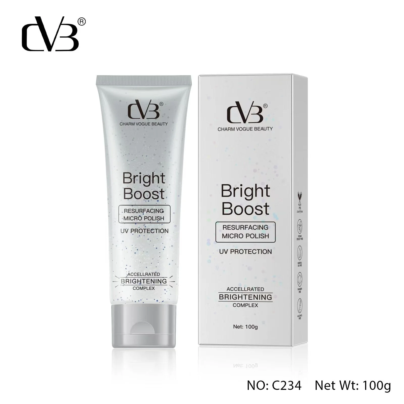 CVB BRIGHT BOOST VITAMIN C RESURFACING MICRO POLISH ACCELLRATED BRIGHTENING COMPLEX UV PROTECTION  (100 g)