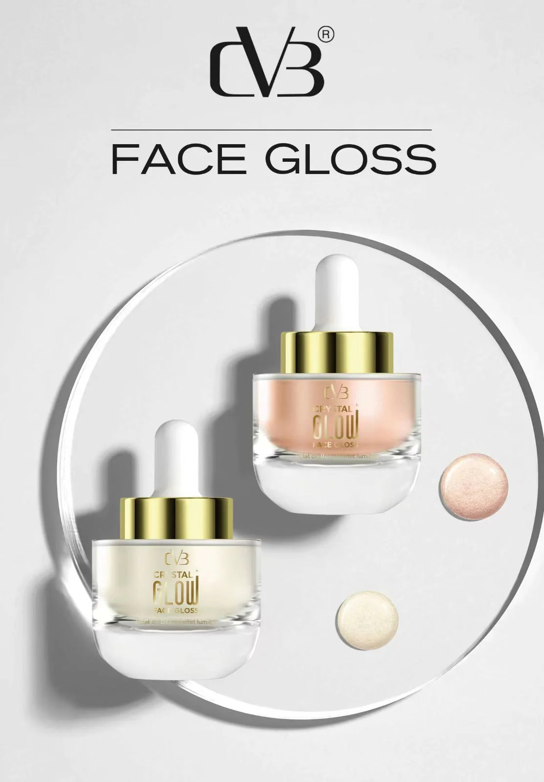 CVB Crystal Glow Face Gloss Eclat de Beaute effet Lumiere Find Me In 2 Tints c200 - Image 2