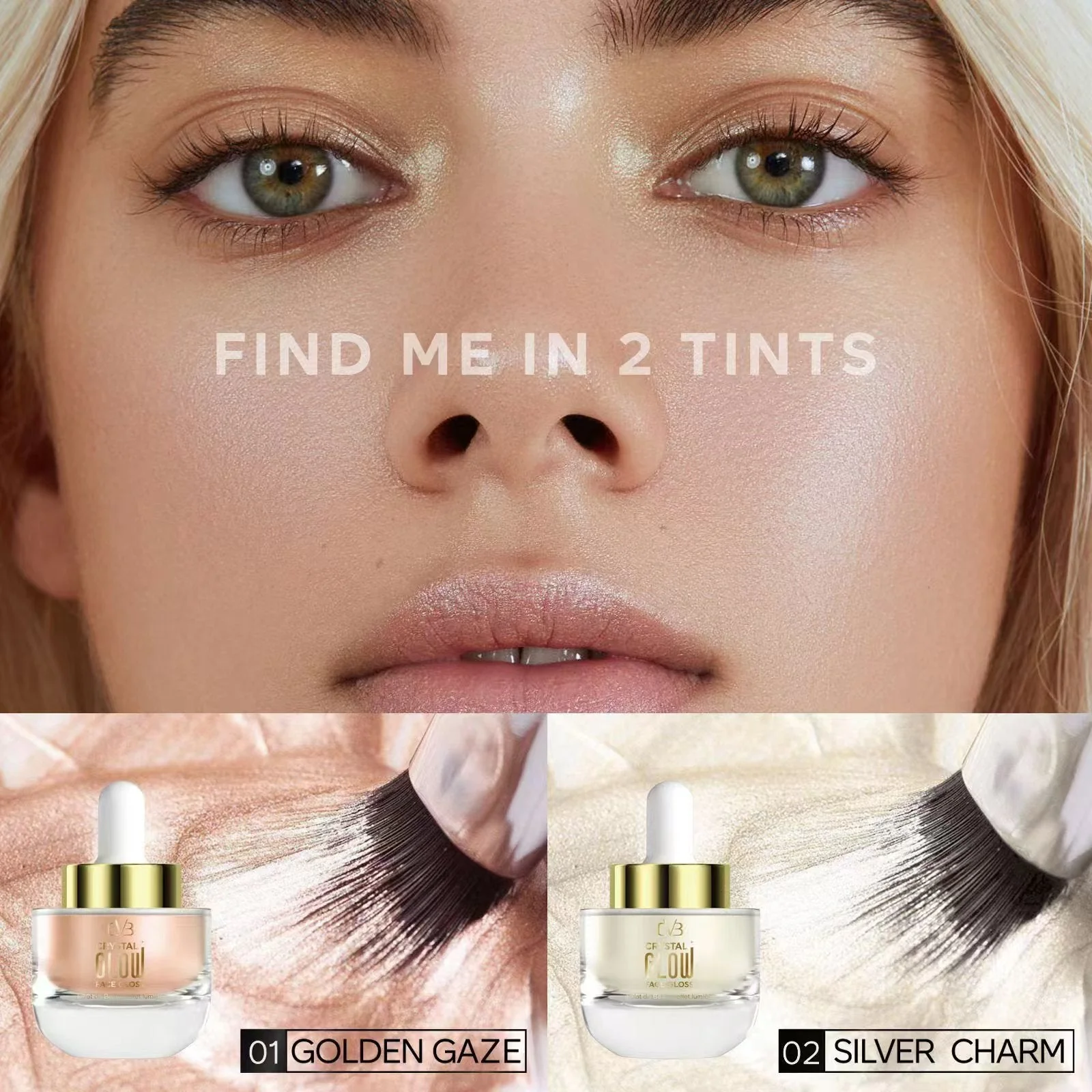 CVB Crystal Glow Face Gloss Eclat de Beaute effet Lumiere Find Me In 2 Tints c200 - Image 6