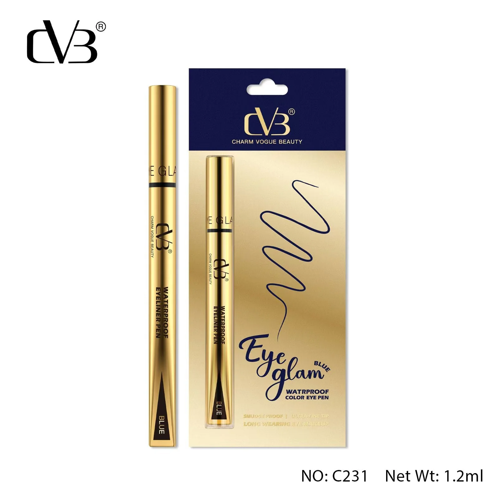 CVB Eye Glam Waterproof color Eye Pen  Eyeliner pen C231 - Image 8