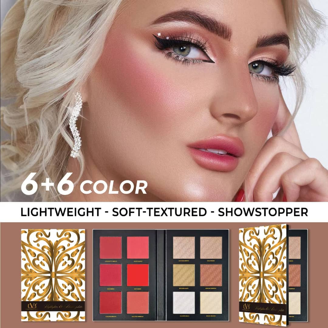 Cvb Highlighter & Blusher palette  Lightweight - Soft Textured - Showstopper C225 - Image 3