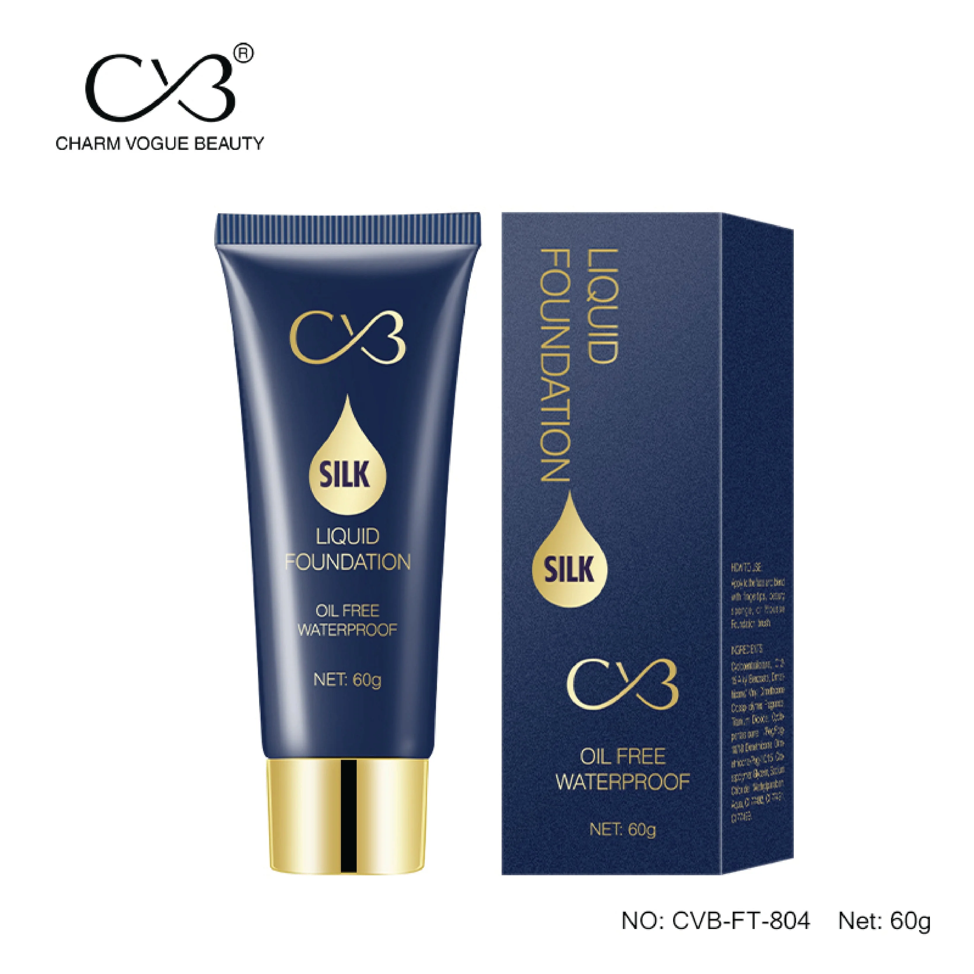 CVB Liquid Foundation Silk Oil Free Waterproof  60G - Image 2