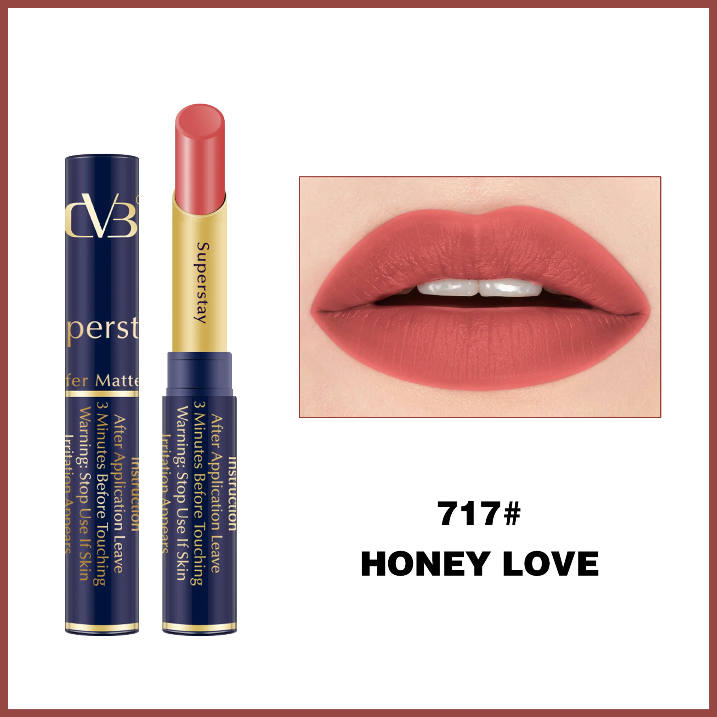 CVB LM-206 SuperStay No Transfer Matte Lipstick, Waterproof and Full-Pigmented, Transfer-Proof Smudge-Proof Lip Colour - Image 20