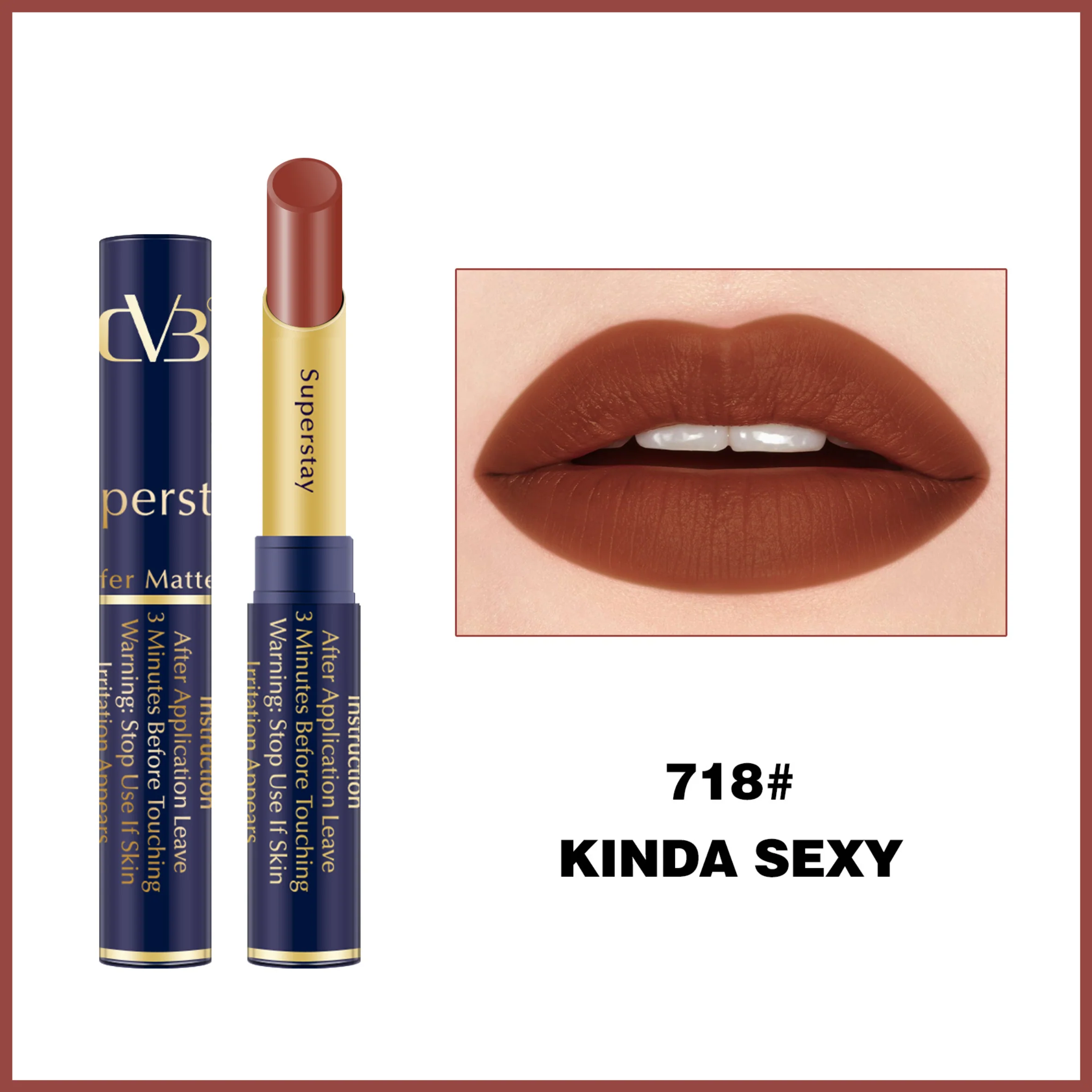 CVB LM-206 SuperStay No Transfer Matte Lipstick, Waterproof and Full-Pigmented, Transfer-Proof Smudge-Proof Lip Colour - Image 21