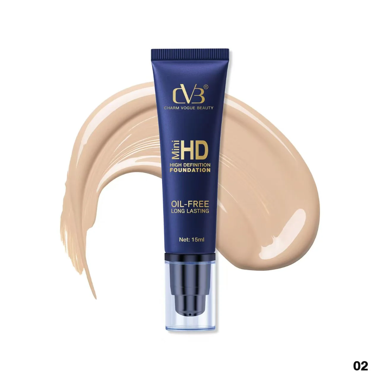 Cvb Mini Hd High Definition Foundation  Oil-Free Long Lasting Net 15 Ml C245 Set of 2 Pics - Image 5