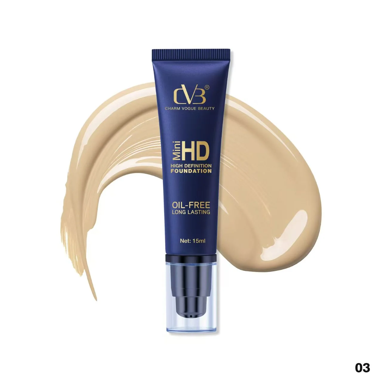 Cvb Mini Hd High Definition Foundation  Oil-Free Long Lasting Net 15 Ml C245 Set of 2 Pics - Image 9
