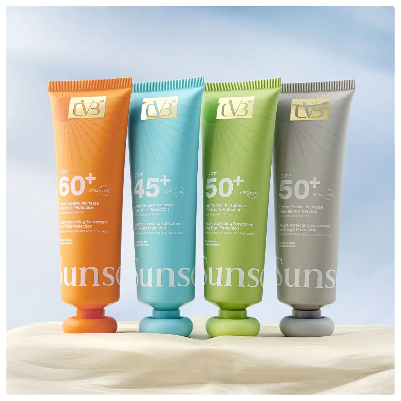 Cvb Sunscreen SPF 45+++ UVB UVA Youth-protecting sunscreen very protection wrinkles and Dark Spots  c-240B - Image 3