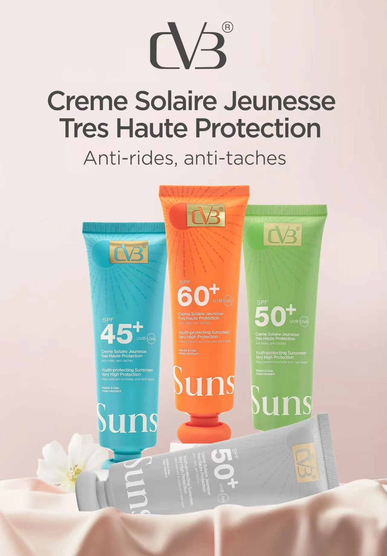 Cvb Sunscreen SPF 45+++ UVB UVA Youth-protecting sunscreen very protection wrinkles and Dark Spots  c-240B - Image 4