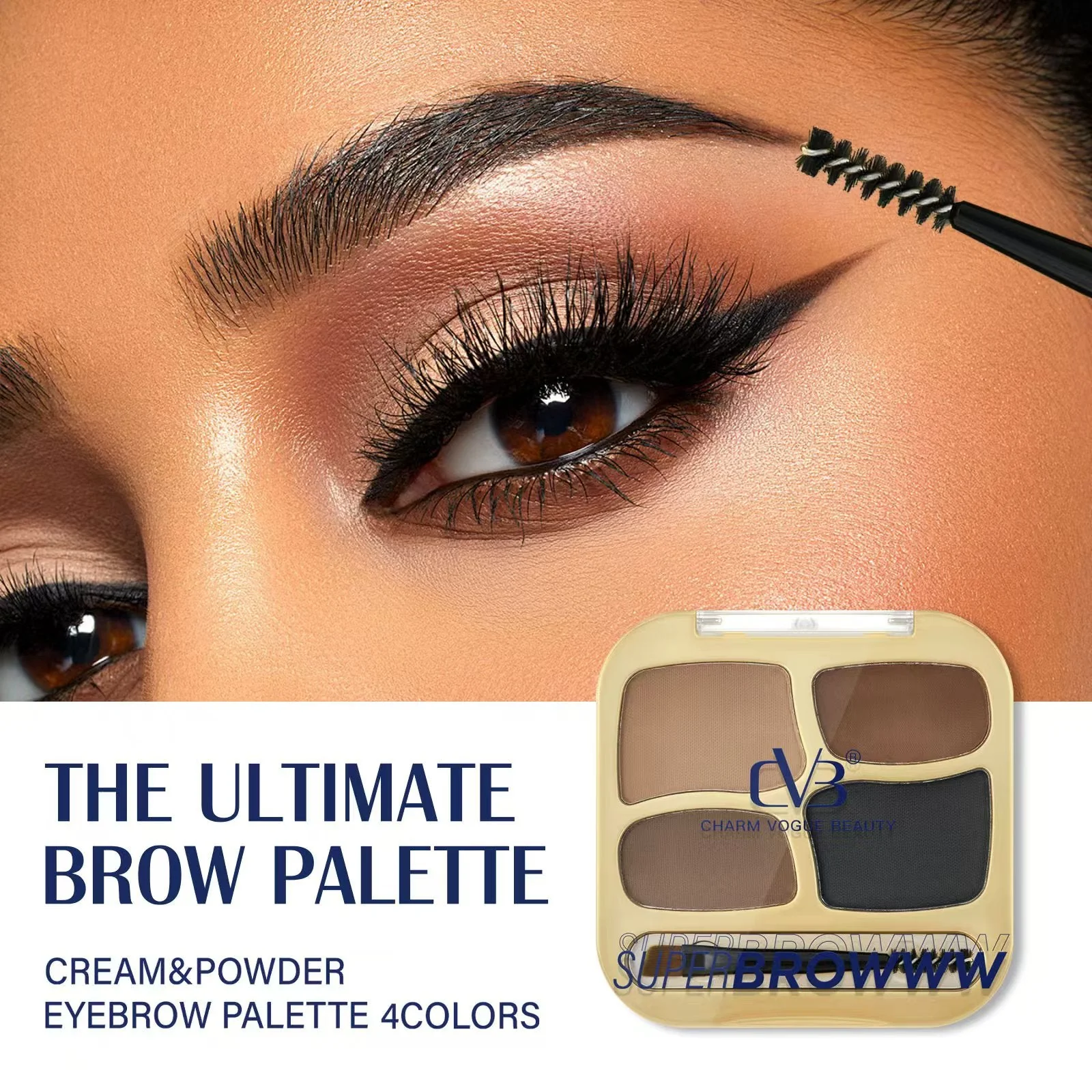 CVB Super Broww the ultimate brow palette Cream & Powder Eyebrow palette 4 Colors  C217 - Image 2