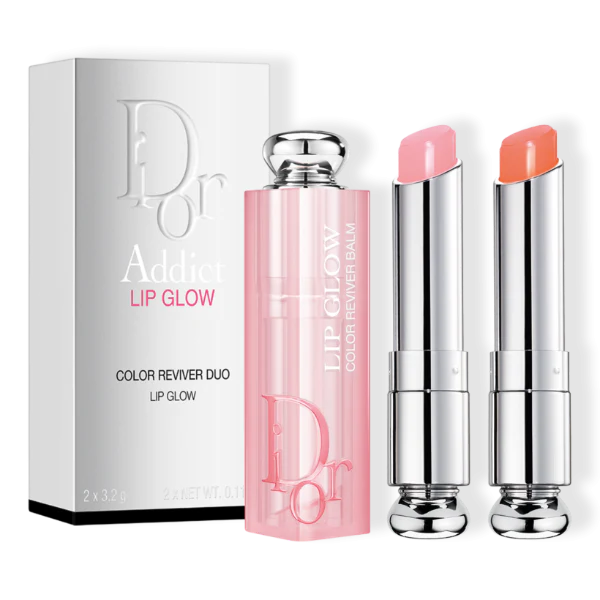 Dior Addict Lip Glow Lip Balm Lip Kit - 004 Coral +001 Pink