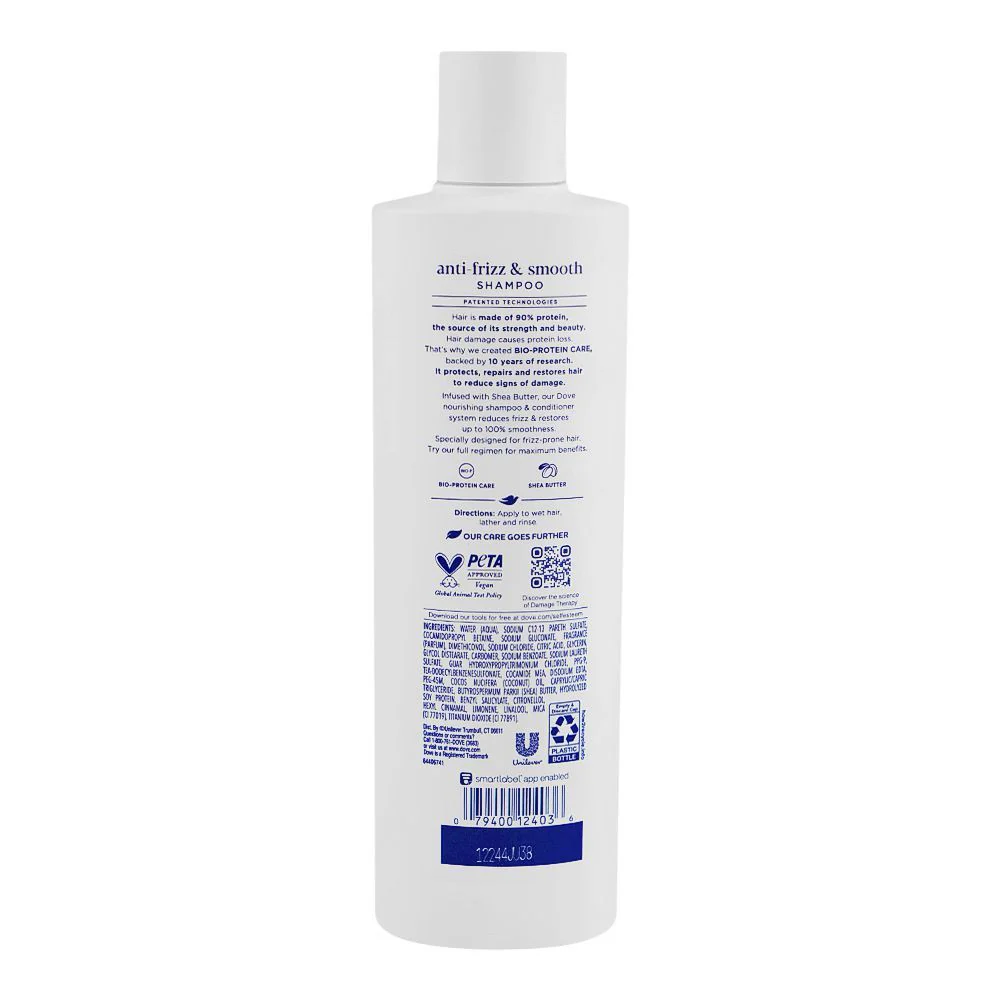 Dove Anti-Frizz & Smooth Damage Therapy Shampoo 355 ML - Image 2