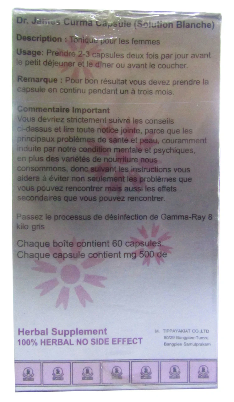 Dr James Herbal Supplement White Solution Curma 500 MG (60 Capsules ) - Image 2