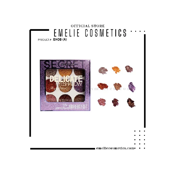 Emelie Paris 9 Color Glitter Eyeshadow - Image 2