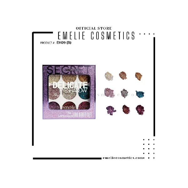 Emelie Paris 9 Color Glitter Eyeshadow - Image 3
