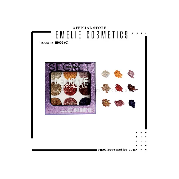 Emelie Paris 9 Color Glitter Eyeshadow - Image 4