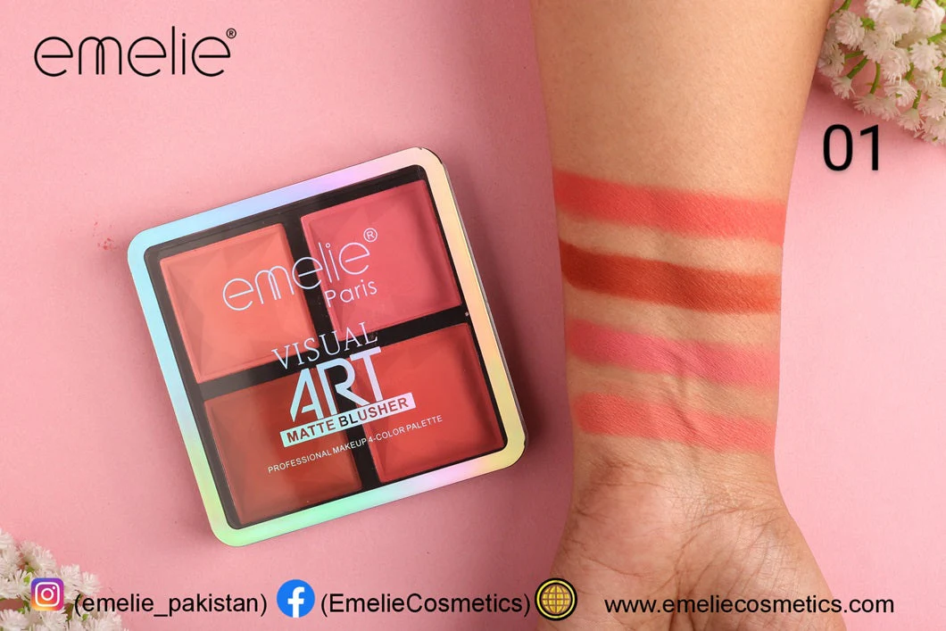 Emelie Visual Art Matte Blusher 4 Color Palette - Image 2