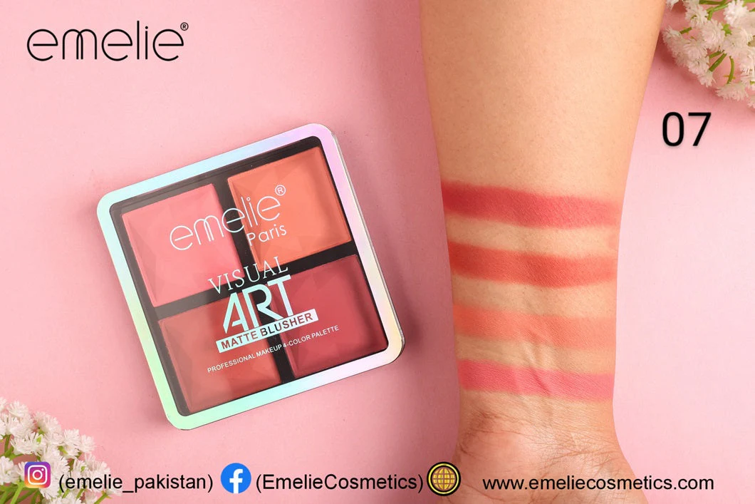 Emelie Visual Art Matte Blusher 4 Color Palette - Image 8