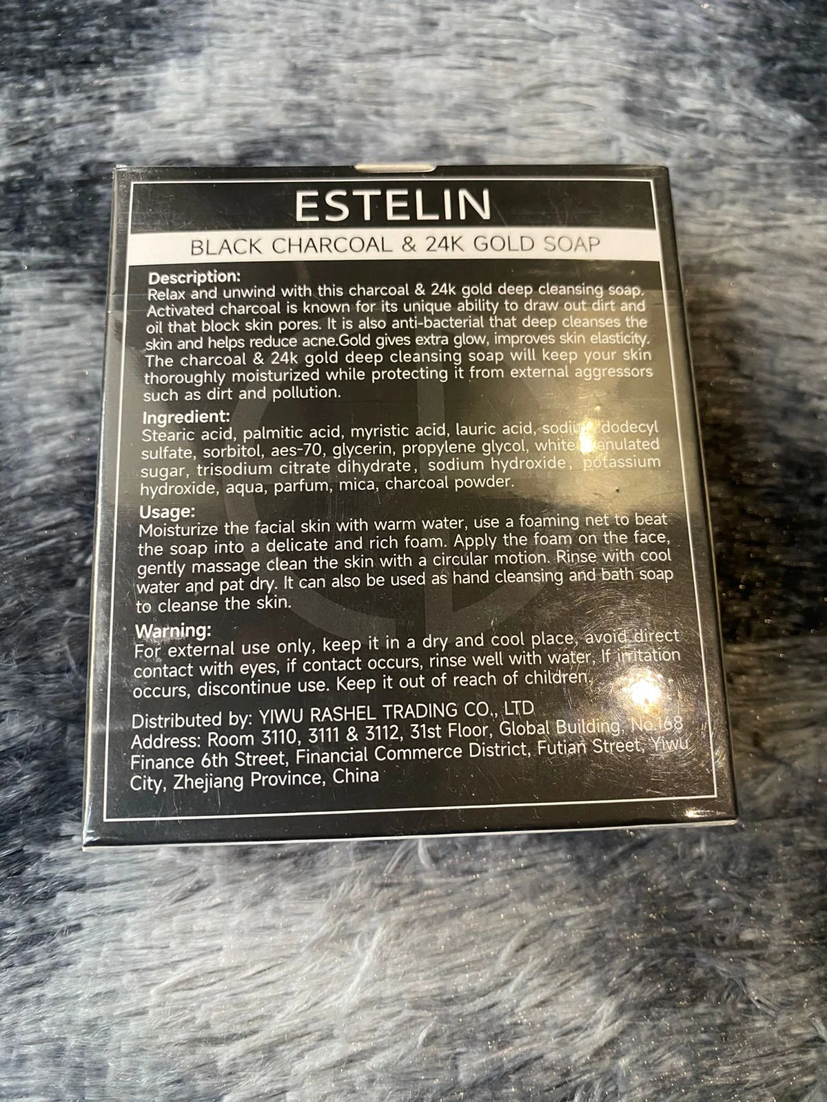 Estelin Black Charcoal 24k Gold Soap 100G - Image 6