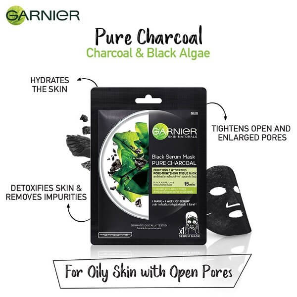 Garnier Skin Naturals Pure Charcoal Black Serum Mask - Image 2