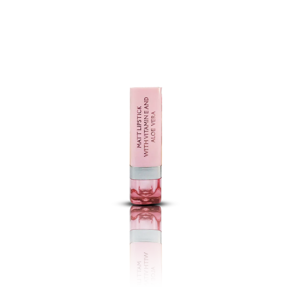 Glamorous Face Matte Lipstick Vitamin E & Aloe Vera Extracts (Pink Case)