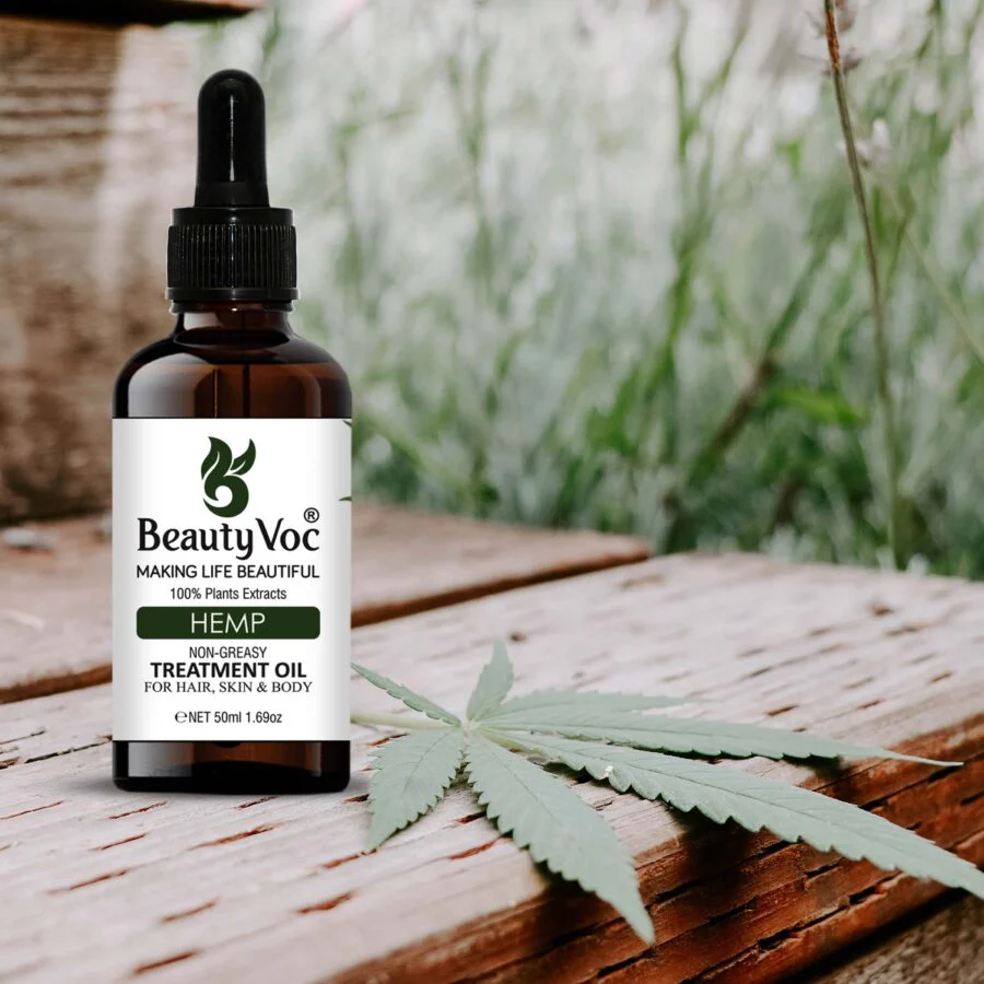 BeautyVoc Hemp Treatment Oil 50 ml Pure 100% | Non-Greasy | Cold-Pressed Oil for Skin Hydration, Scalp Nourishment & Soothing Care - Image 2