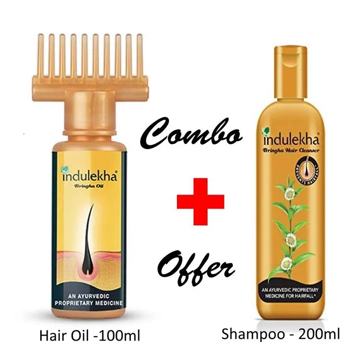Indulekha Bringha Oil & Indulekha Bringha Hair Shampoo (Combo Pack)