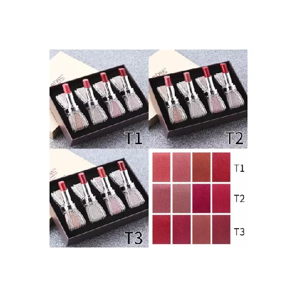 Miss Rose Diamond-studded bow lipstick Set of 4 - Image 2