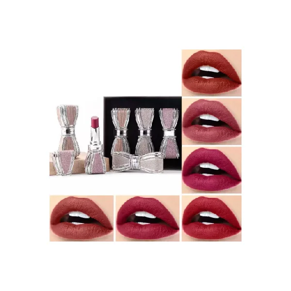 Miss Rose Diamond-studded bow lipstick Set of 4 - Image 5
