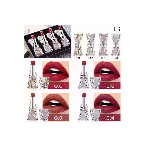 Miss Rose Diamond-studded bow lipstick Set of 4 - Image 7