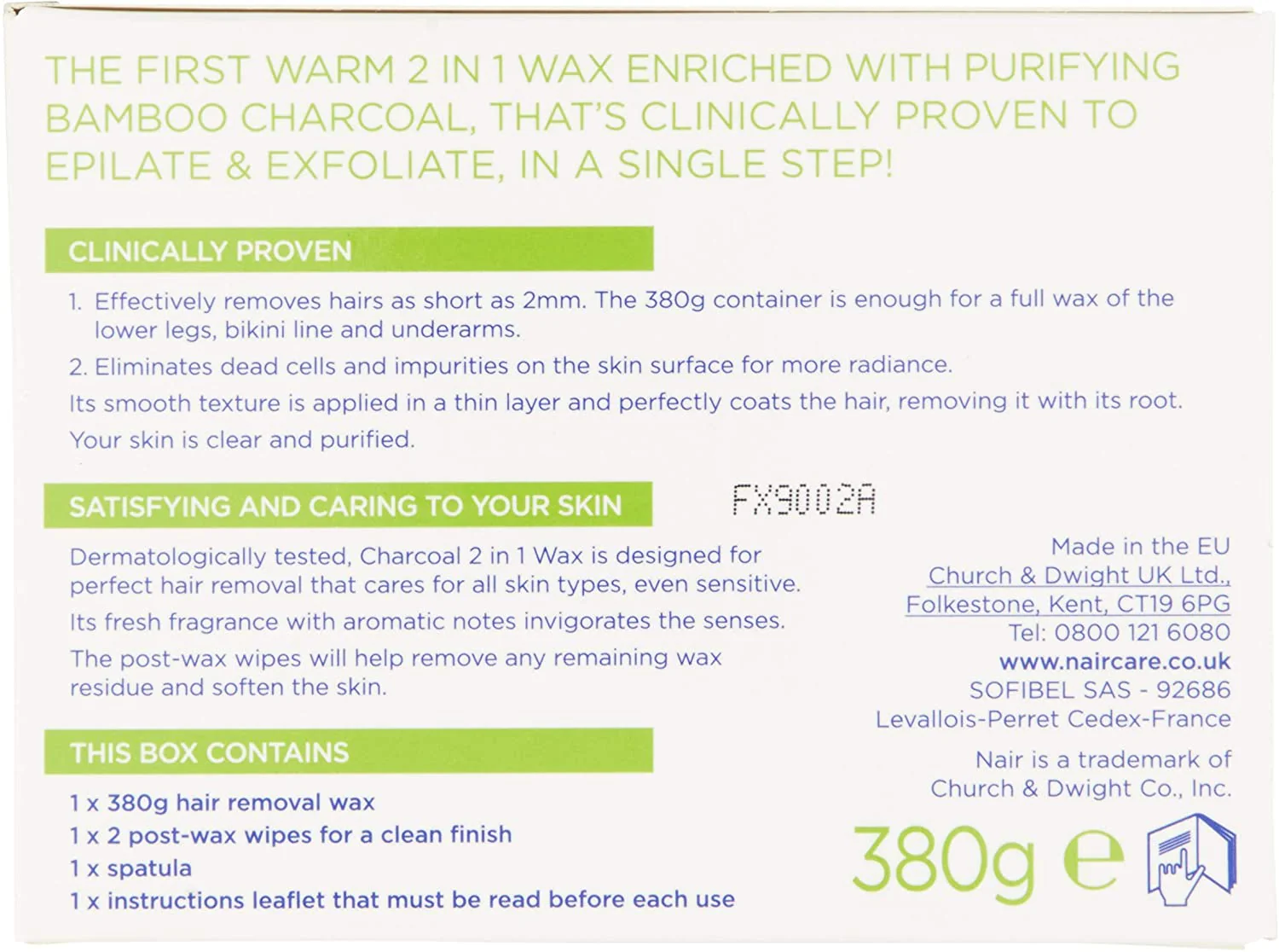 Nair Hair Remover Charcoal Wax Legs &amp; Body 380 g - Image 3