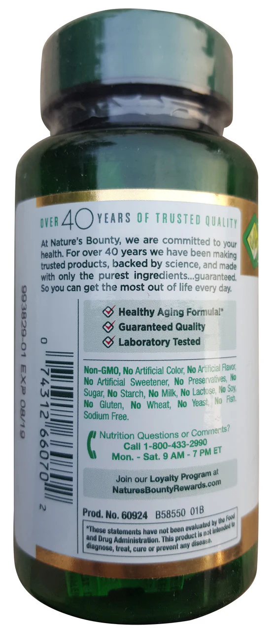 Nature's Bounty Acetyl L-Carnitine HCl 400mg (30 Capsules) - Image 3