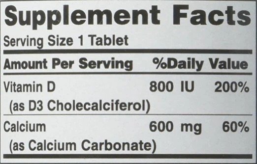 Nature's Bounty Calcium 600+ D (Caltrate+D) High Potency (250 Tablets) - Image 3