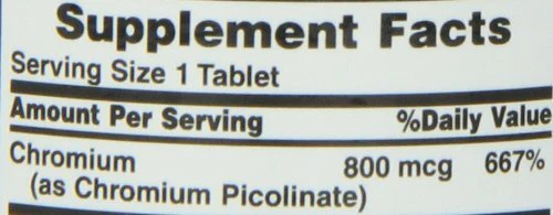 Natures Bounty Chromium Picolinate 800mcg 50 Tablets - Image 2