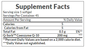 Nature's Bounty Co Q-10 200mg 45 softgels - Image 2