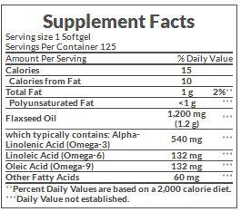 Nature’s Bounty Flaxseed Oil 1,200mg 125 Rapid Release Softgels - Image 3